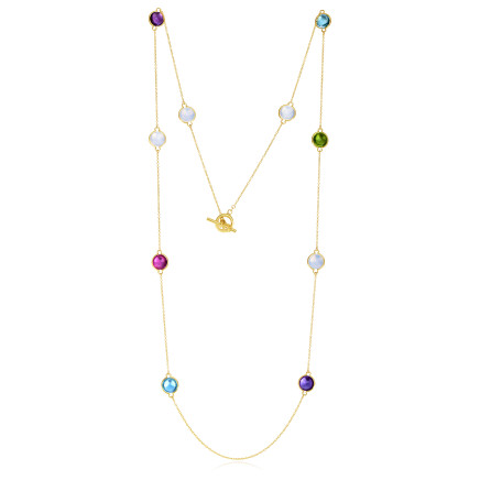 Multicolor station necklace