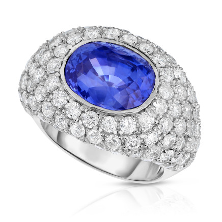 Sapphire and diamond engagement ring